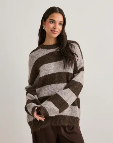 Pieces - Beige - Pcrasmine Ls Oneck Knit Pwp Bc