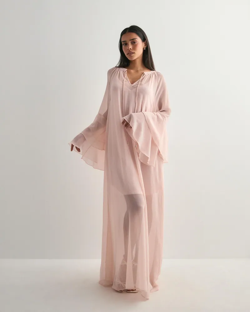 Buy Vero Moda VMCAMILLE LS FRILL MAXI DRESS WVN E Sepia Rose