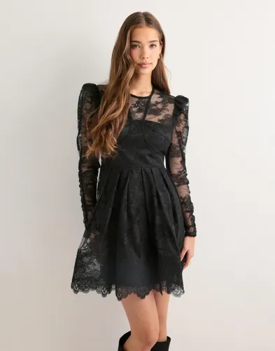 Malina - Sort - Leoni Lace Mini Dress