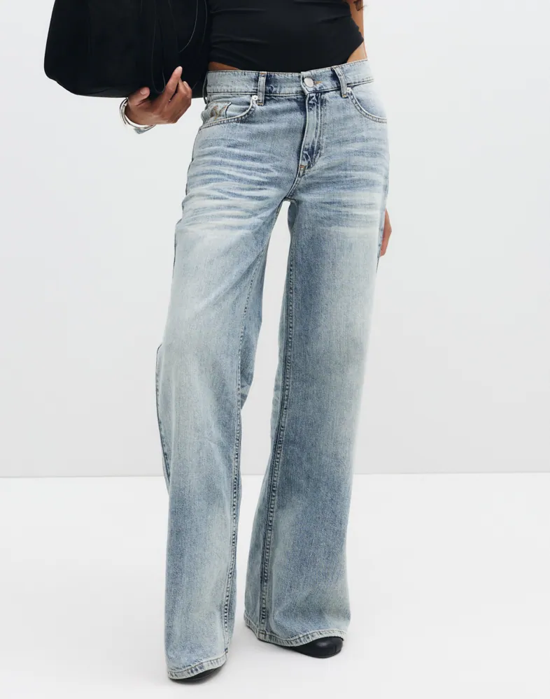 Nelly Loose Flare Jeans dam – bild 3