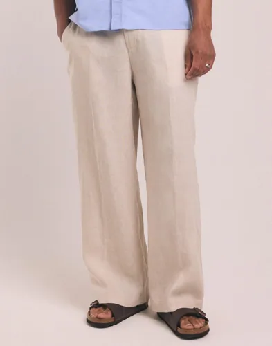 Que Sera Sera Logan Loose Linen Pant Linnebyxor Beige