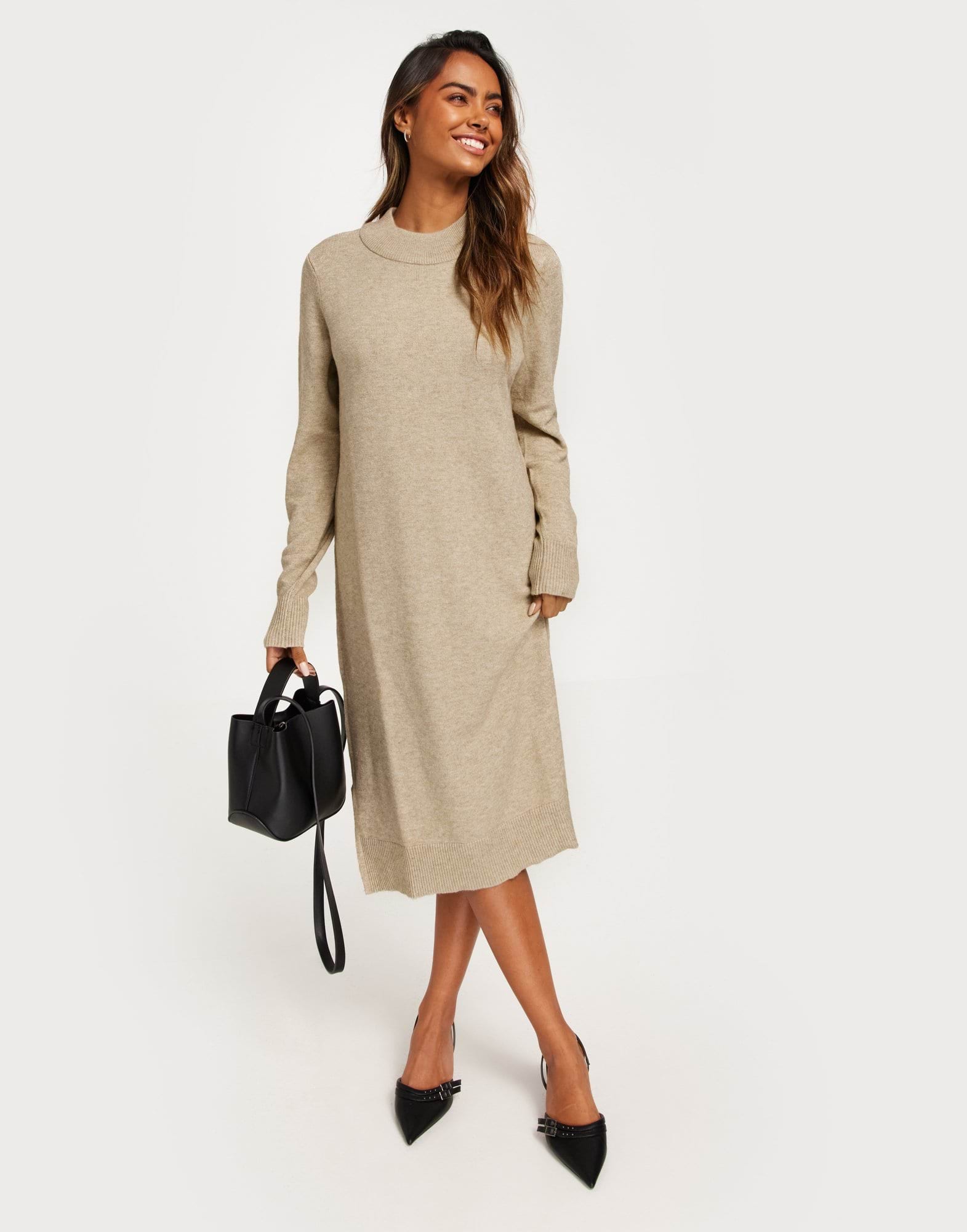 VIRIL CREW NECK L/S MIDI DRESS - NO