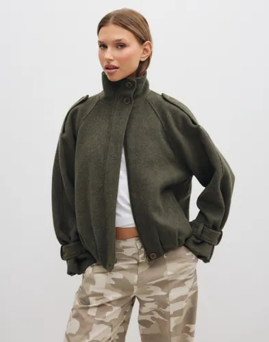 Nelly High Collar Wool Bomber bomberjackor dam – bild 2