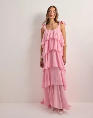 Vero Moda - Pink - Vmfelicia Tiestrap Ruffle Maxi Dres