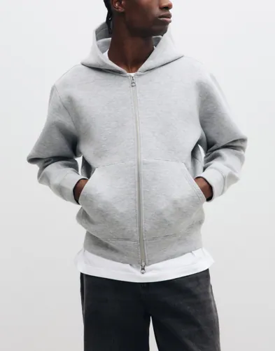 Jack & Jones Jcolegacy Sweat Scuba Zip Hood Noos Hoodies med dragkedja Grå