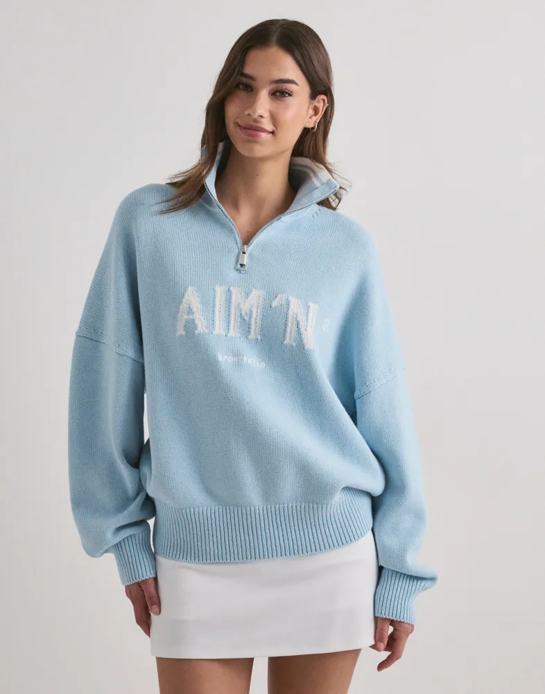 College Knitted Half Zip