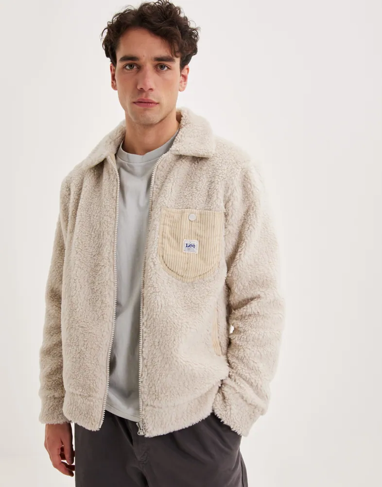 Buy Lee Jeans 91B SHERPA JACKET Ecru NLYMAN