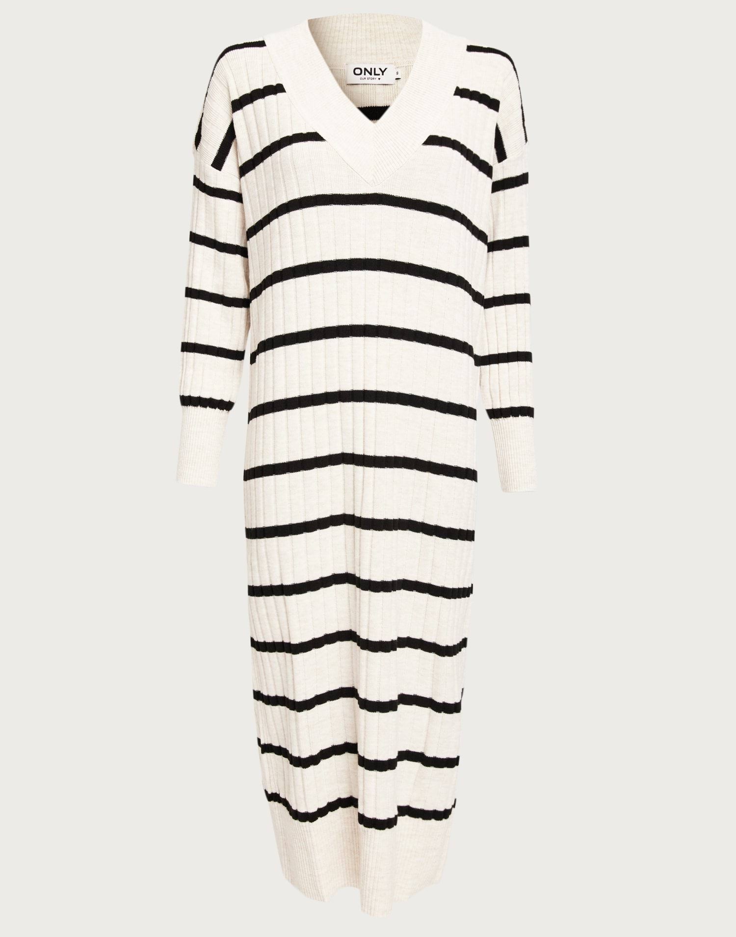 Abito Lungo ONLY In Maglina - Marrone Scuro, Taglia XS, Scollo A V, 100% Acrilica - Foto 14