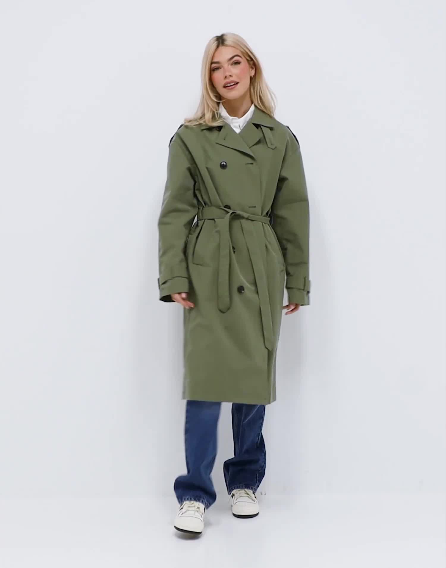 Buy JJXX JXCHOICE TRENCHCOAT NOOS OTW - Four Leaf Clover | Nelly.com