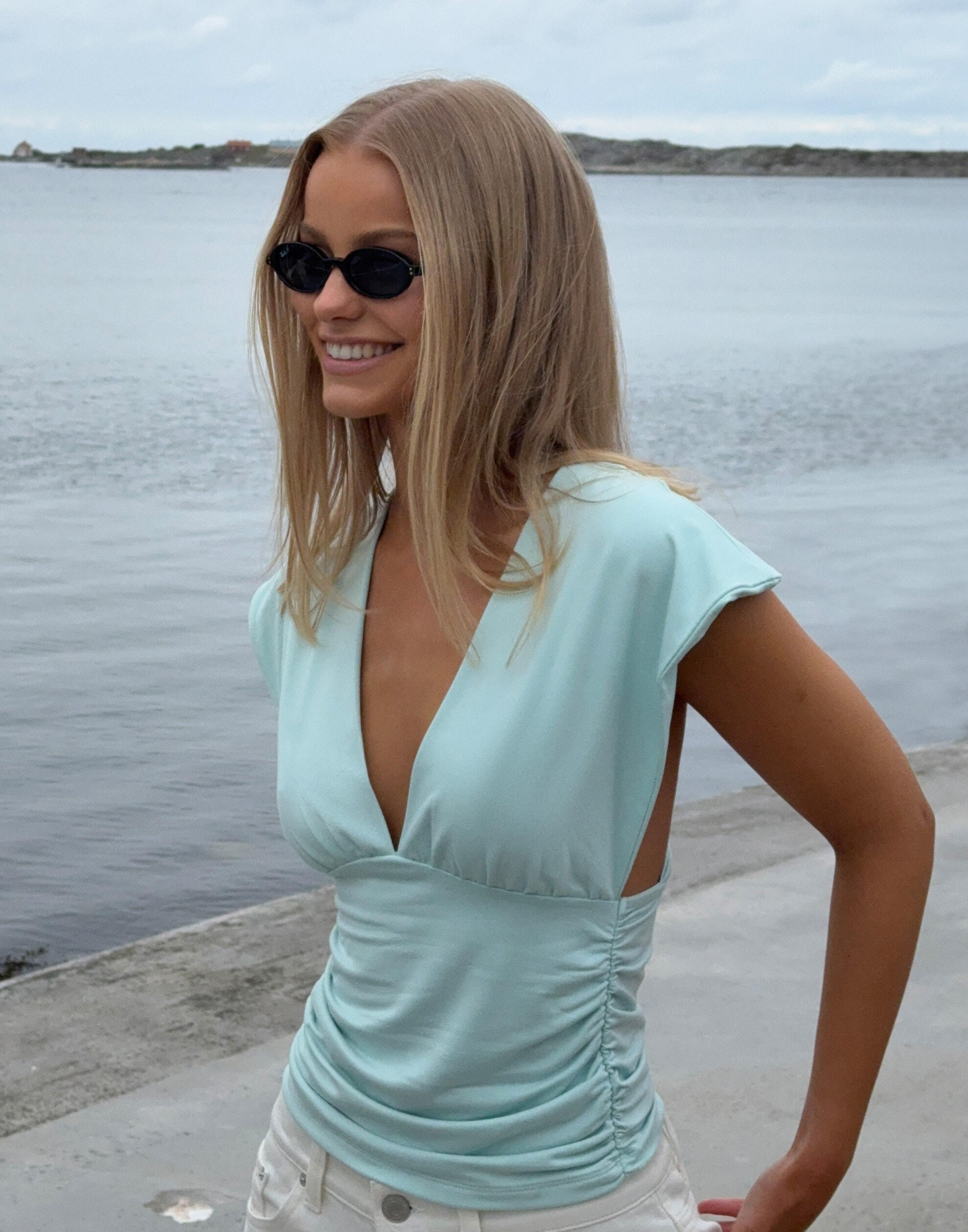 Buy Nelly Cross Back Shoulder Top - Aqua | Nelly.com