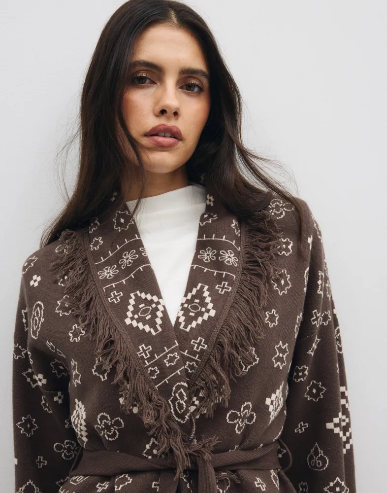 Vmscarlett Ls Tassel Jacquard Cardi