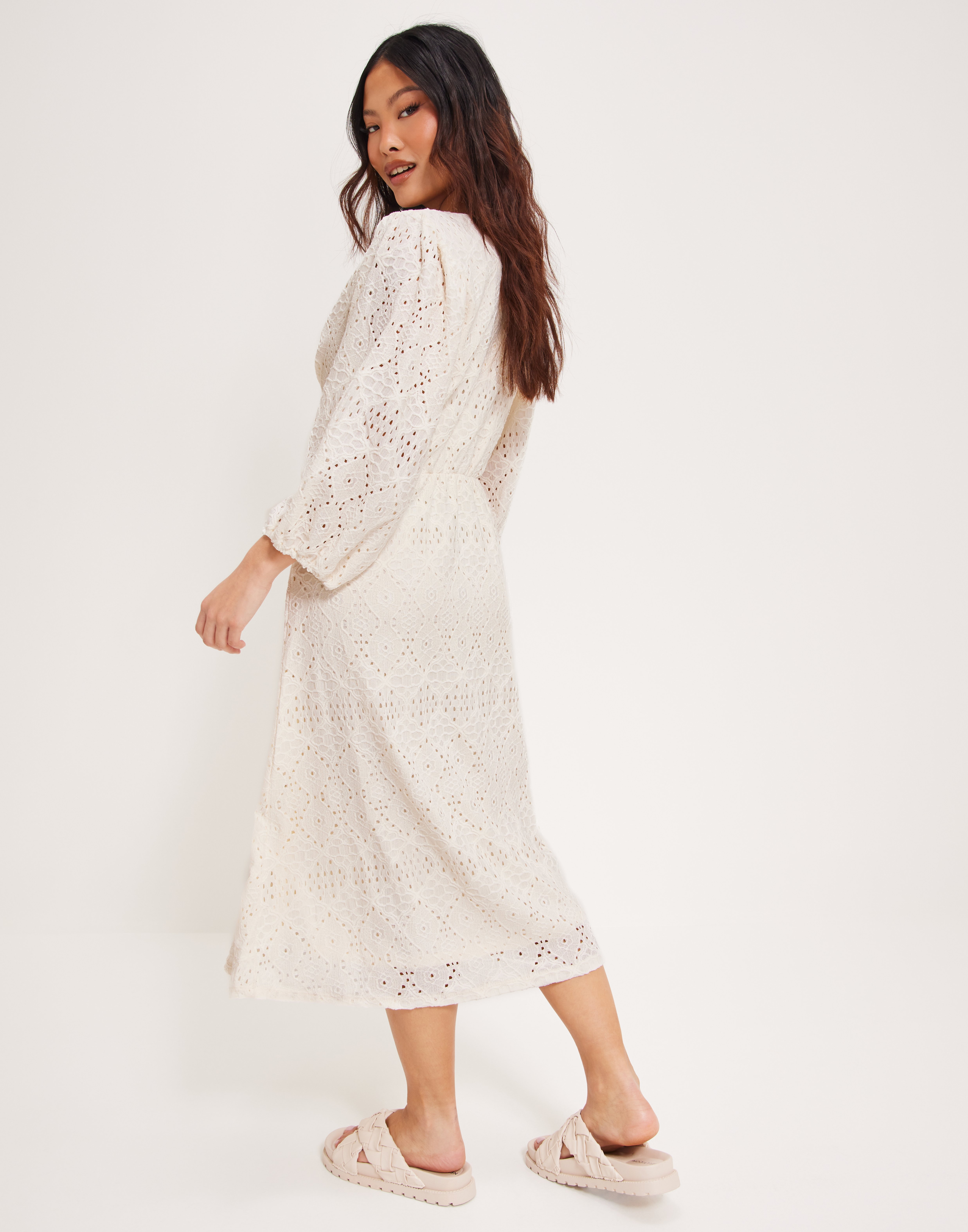 Buy OBJECT OBJFEODORA 3/4 DRESS 125 - Cloud Dancer | Nelly.com