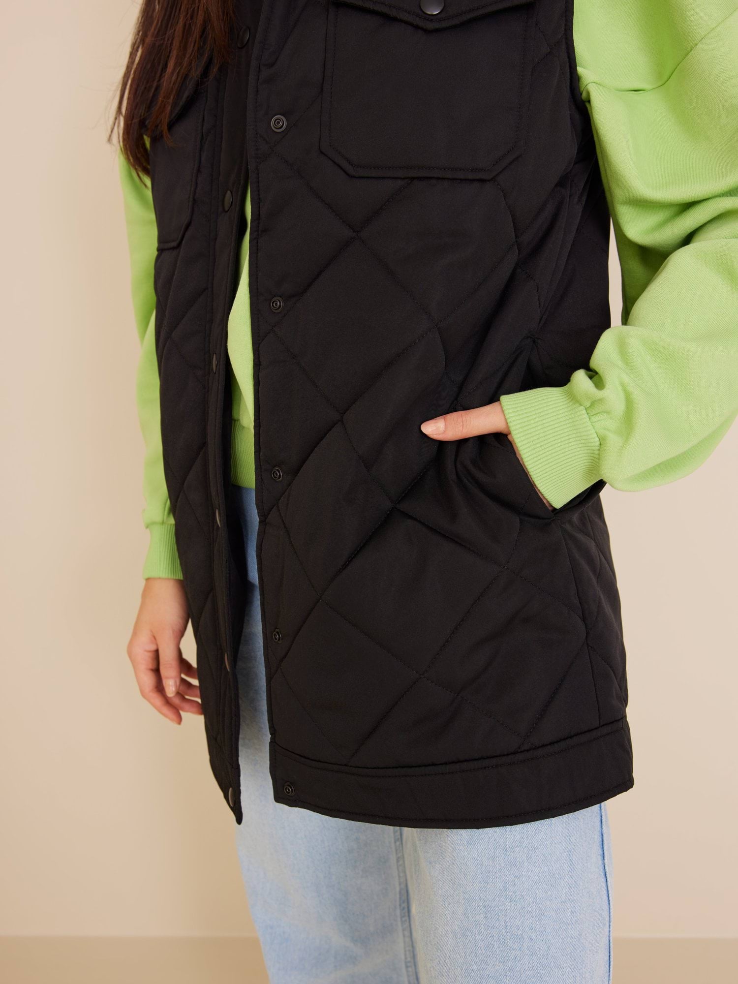 SLFTINNA LONG QUILTED VEST B NOOS