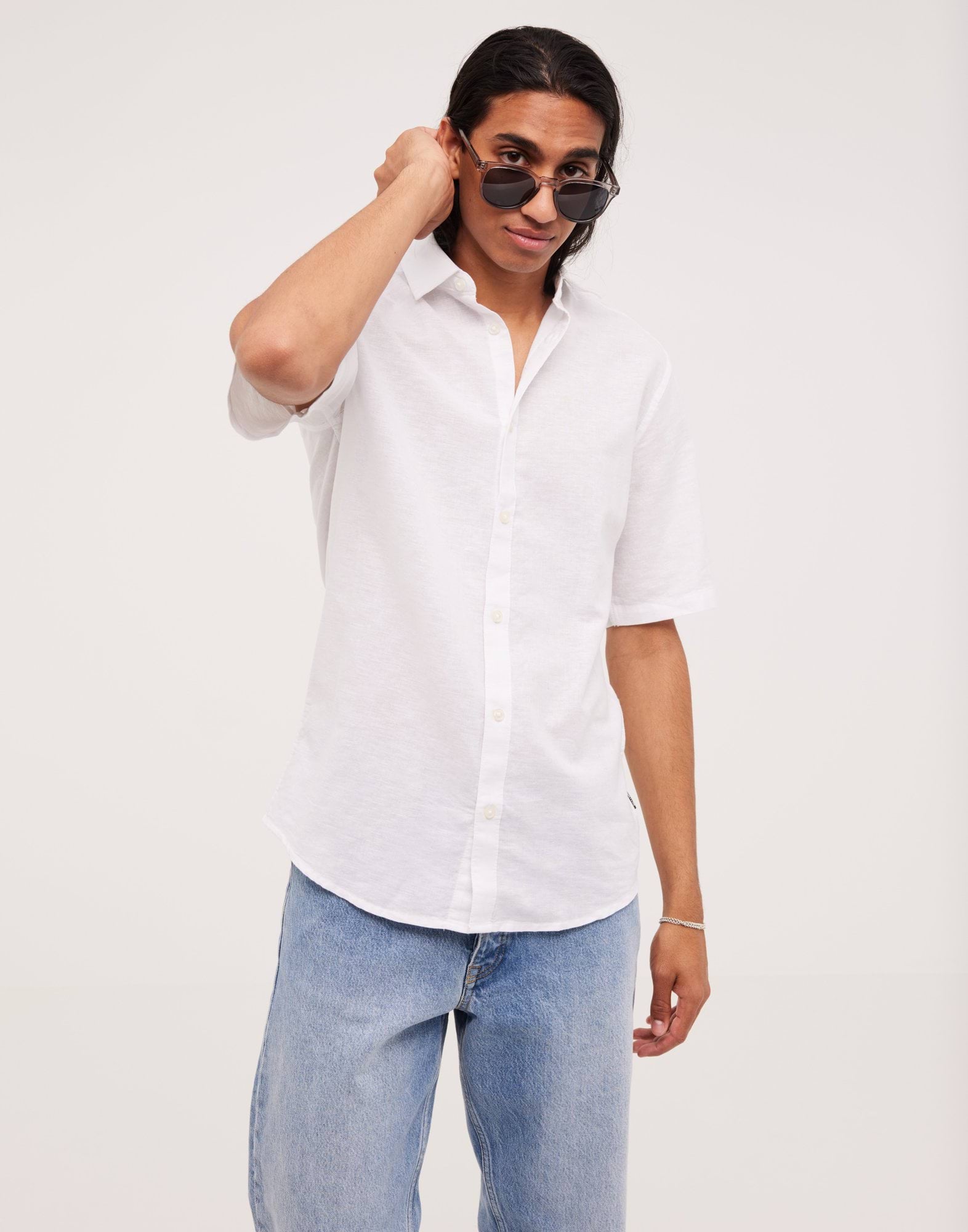 ONSCAIDEN LIFE SS SOLID LINEN SHIRT