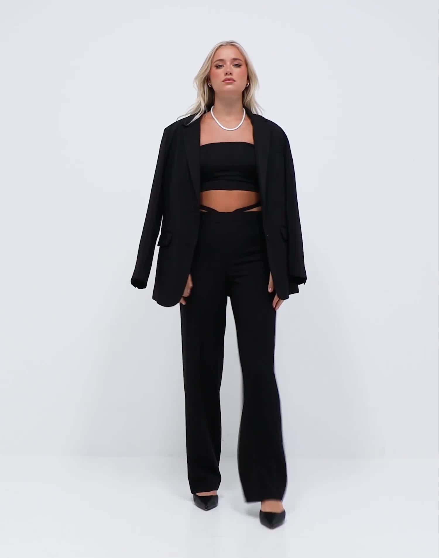 Buy JJXX JXSASSY REG STR HW PANT - Black | Nelly.com