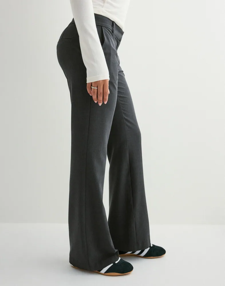 Buy Nelly Low Waist Flare Suit Pants Dark Grey
