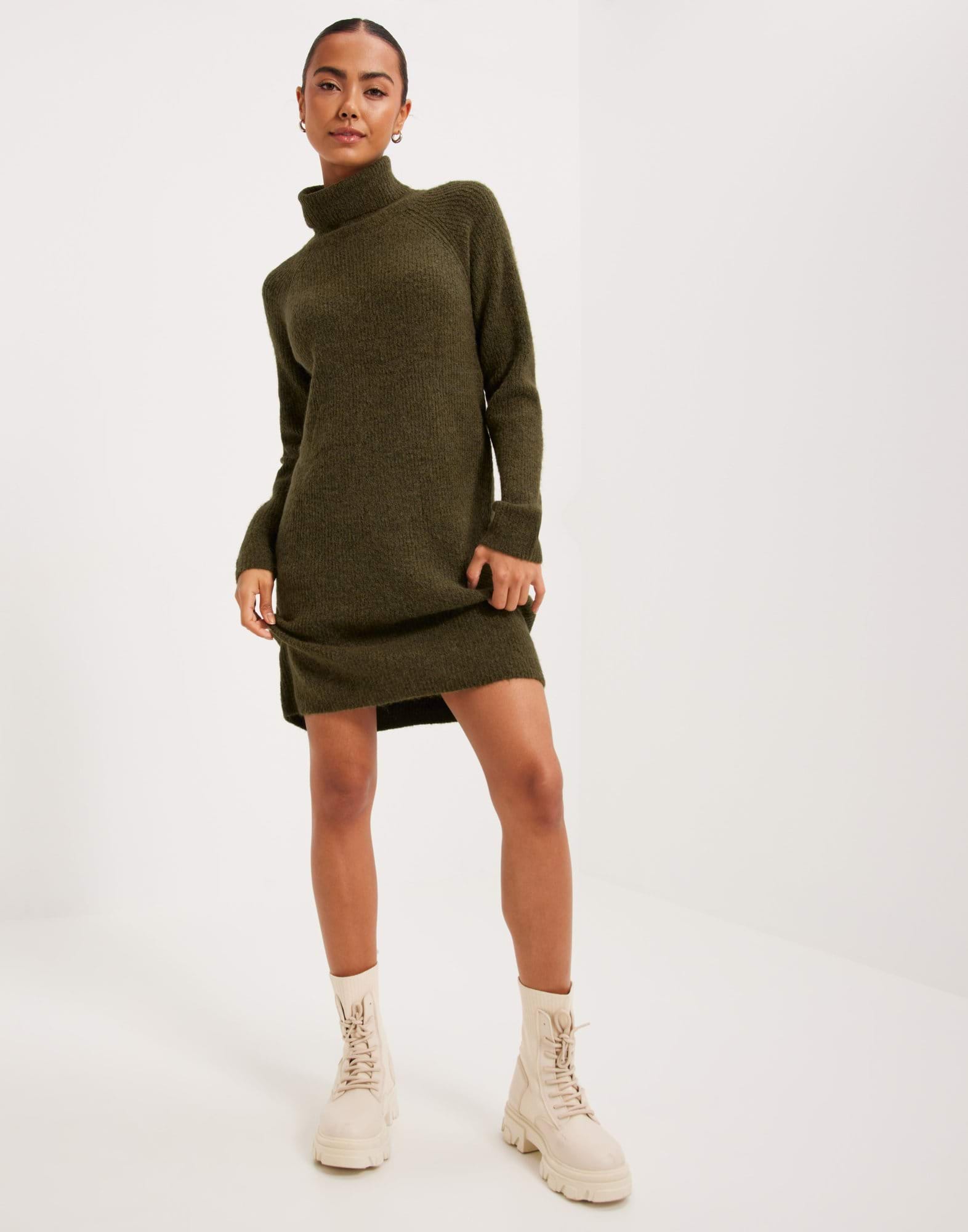 PCELLEN LS HIGH NECK KNIT DRESS NOO