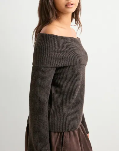 VERO MODA Vmaries Ls Offshoulder Pullover Bf stickade tröjor dam – bild 2