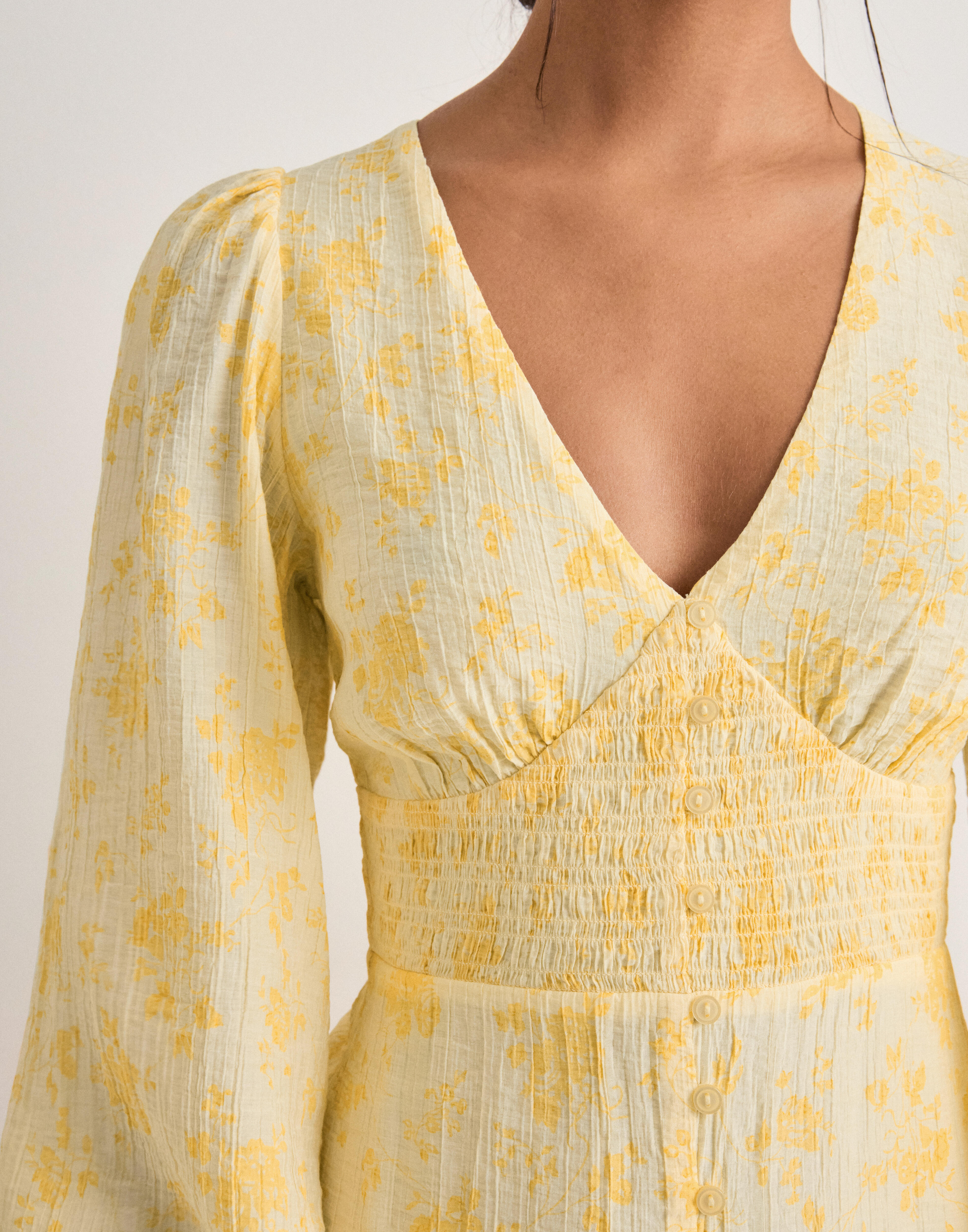 clergy women dresses Blessume Women's Side Button Dress with Tab Collar Baltic Born Womens Tatiana Perfect Quality and Durability color-butter-yellow Size:Free