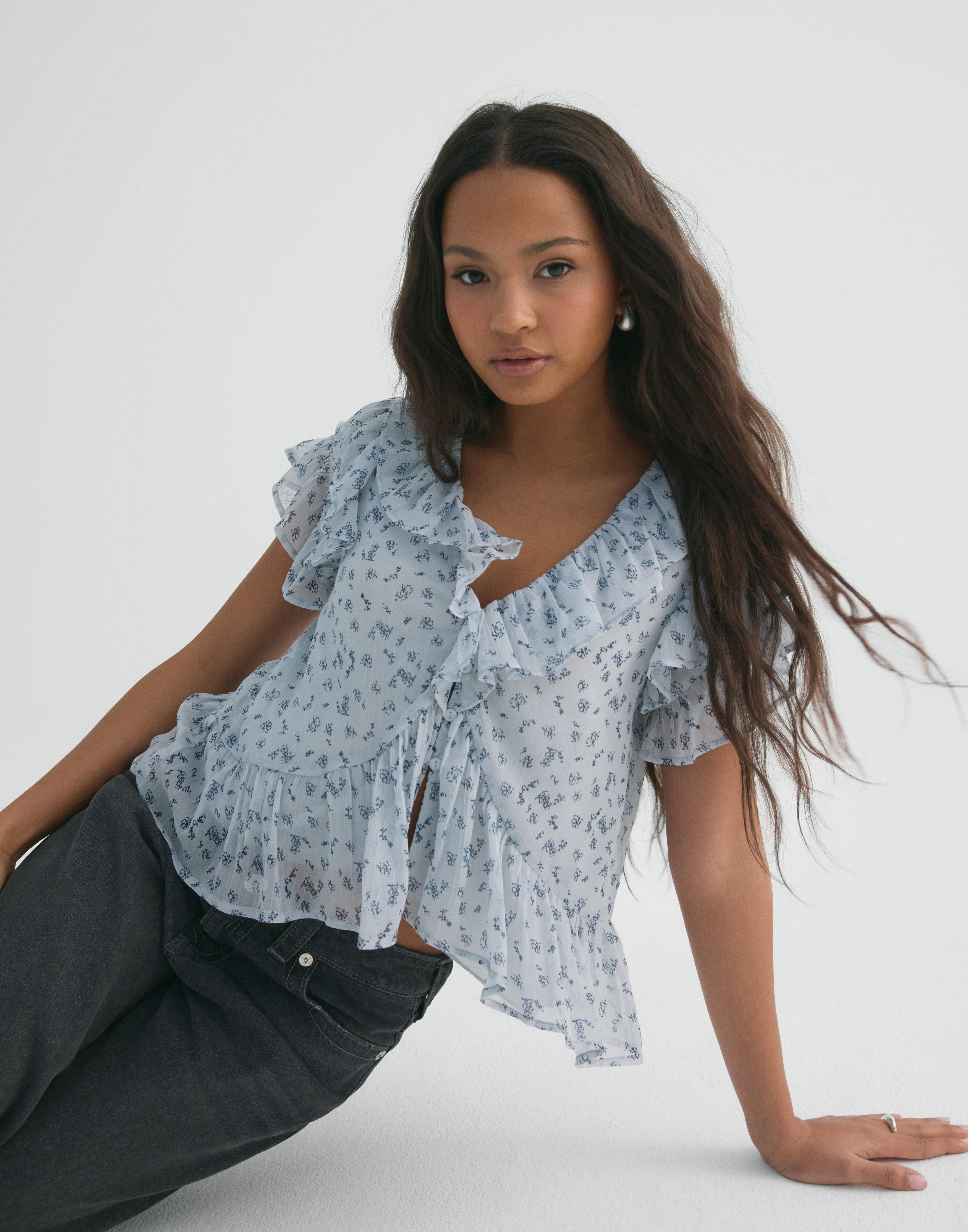 Nellie Glory Long Blouse Black main image 0