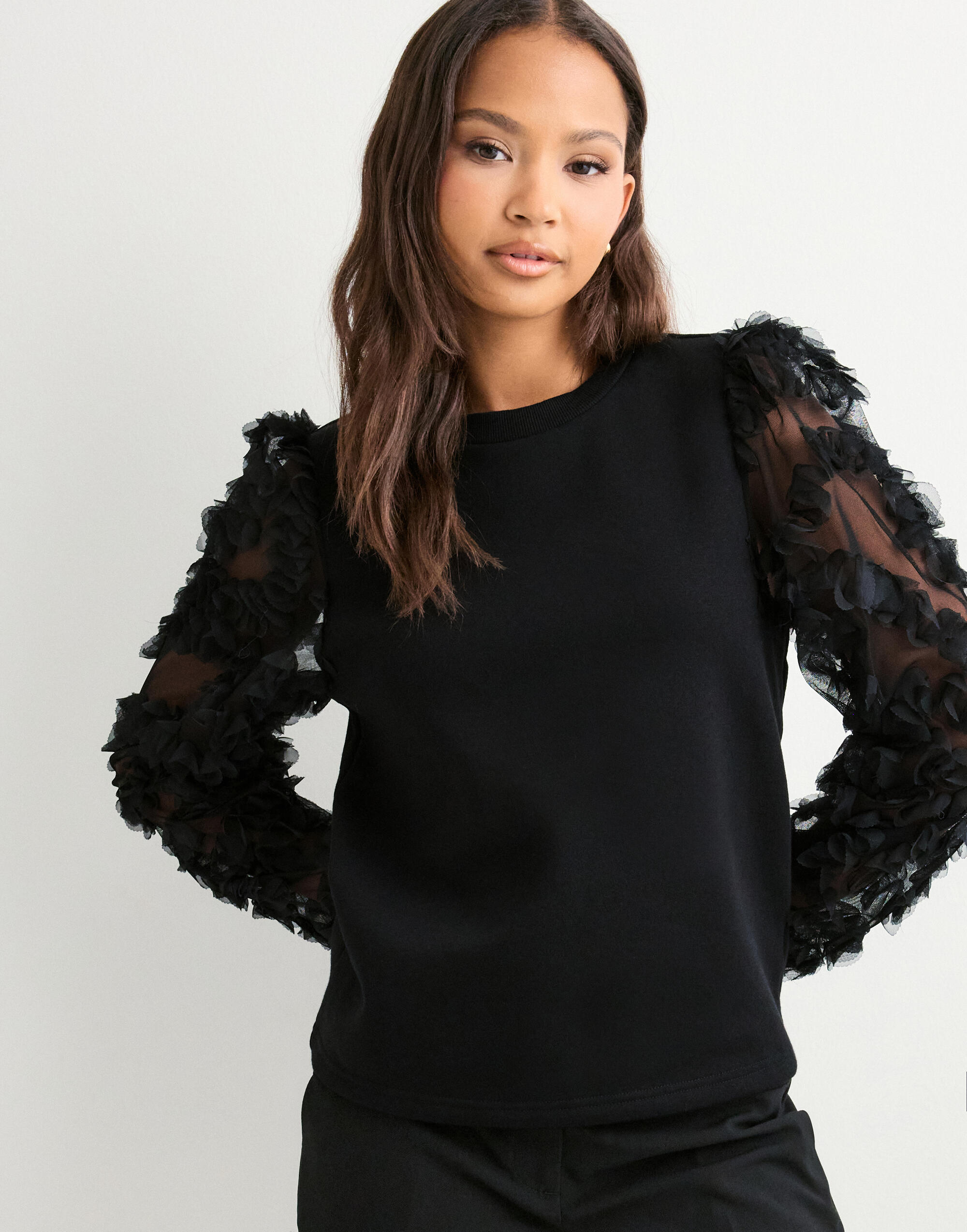 Fashion Solid Split Joint O Neck Tops(5 Colors - 3