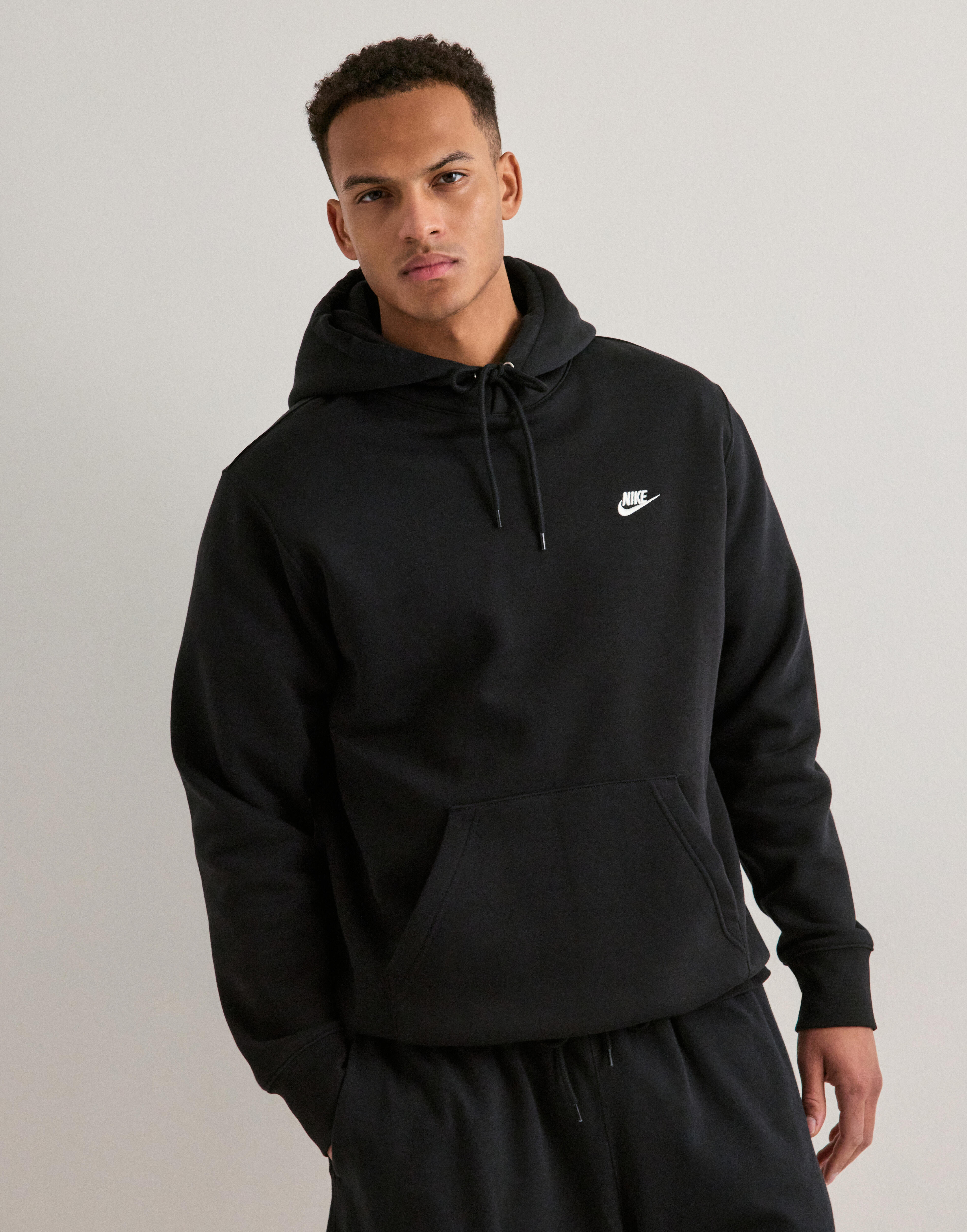 black nike drawstring hoodie