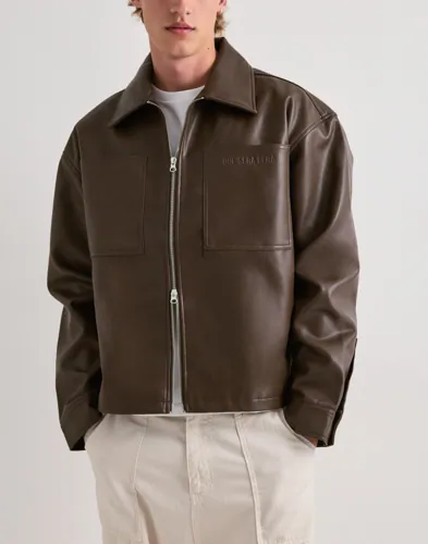 Que Sera Sera Paul PU Jacket Skinnjackor Brun