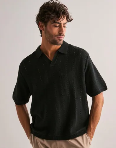 JACK & JONES Jorparos Knit Easter Ss Crochet Pol Kortärmad piké pikéer herr – bild 3