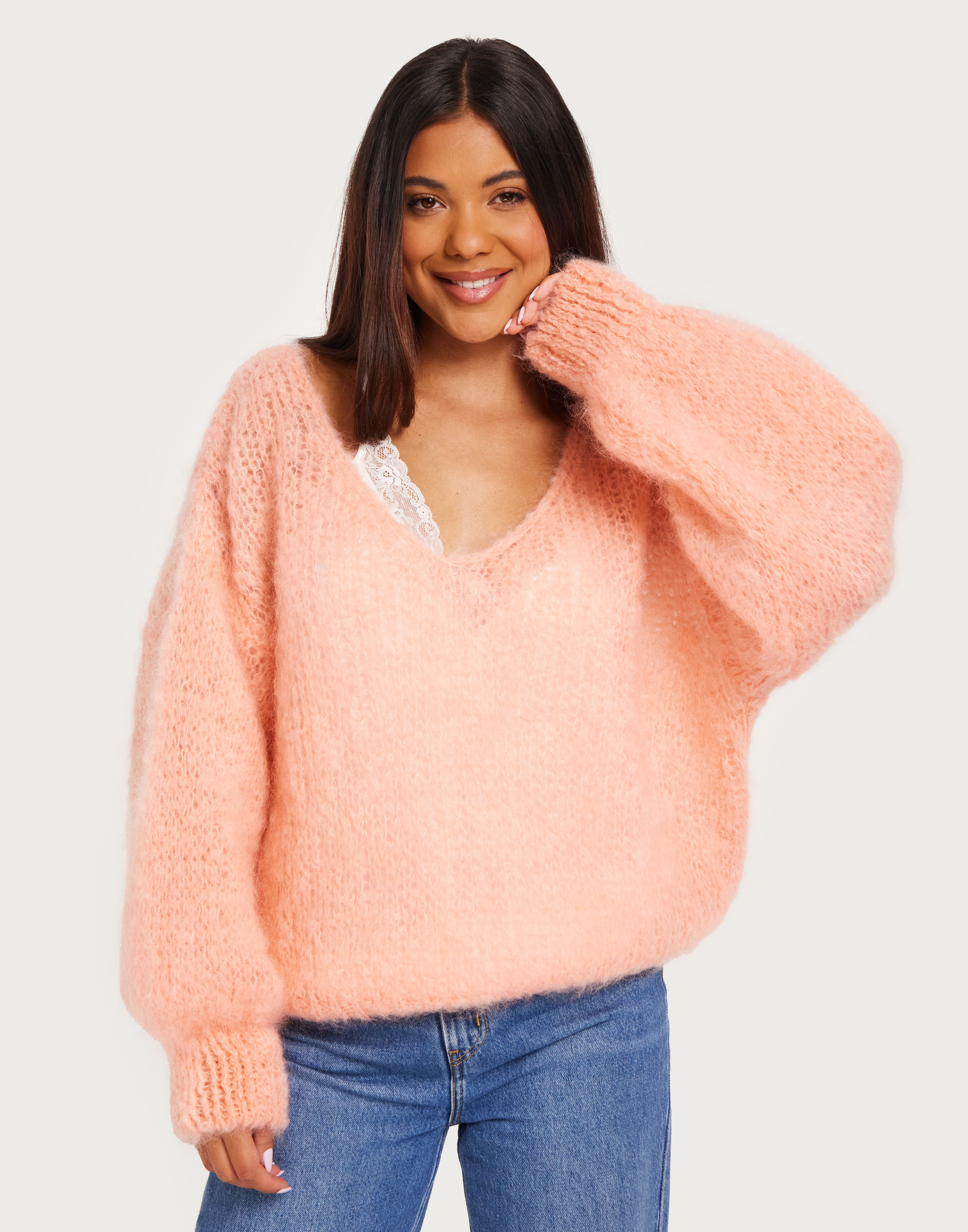 Köp American Dreams Milana LS Mohair Knit - Peach | Nelly.com
