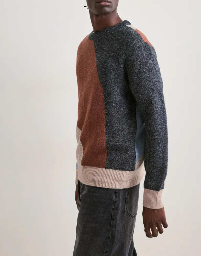 Cfnoe Geometric Crew Neck Knit Stickade tröjor