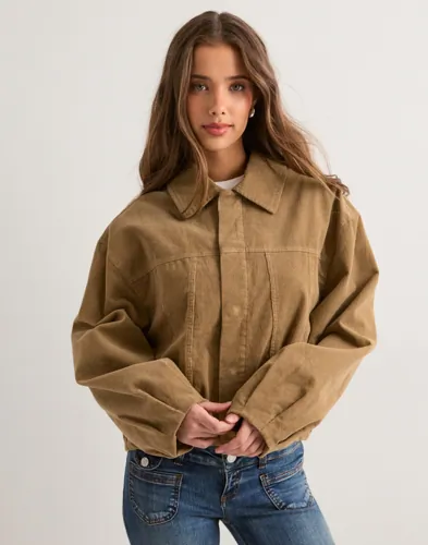 Pieces - Brun - Pcbabett Corderoy Denim Bomber