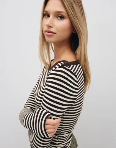 PIECES Pcsof Ls Boatneck Top Jrs Dm toppar dam – bild 2
