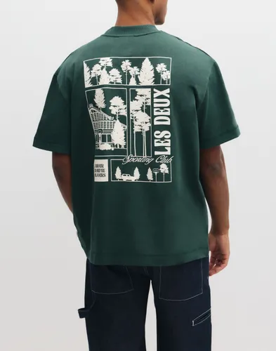 Les Deux Woods Heavyweight T-shirt T-shirts med tryck Grön