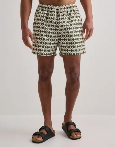 OAS badshorts i grönt med dragsko i midjan