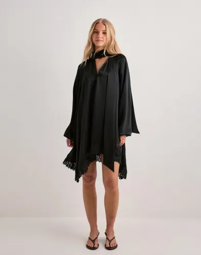 Norea Lace Hem Satin Mini Dres
