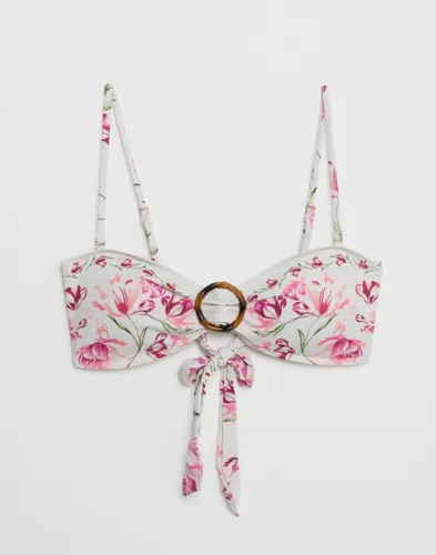 Malina - Pink - Viola Bamboo-ring Bandeau Biki