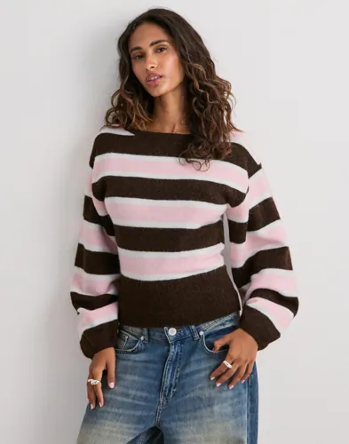 Nelly - Pink - Striped Knit Sweater