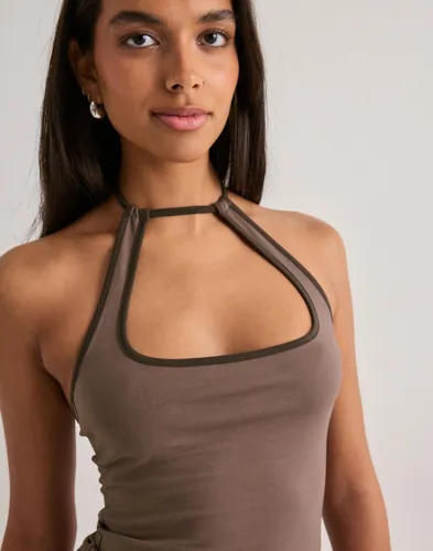Nelly Contrast Halterneck Top toppar dam – bild 3