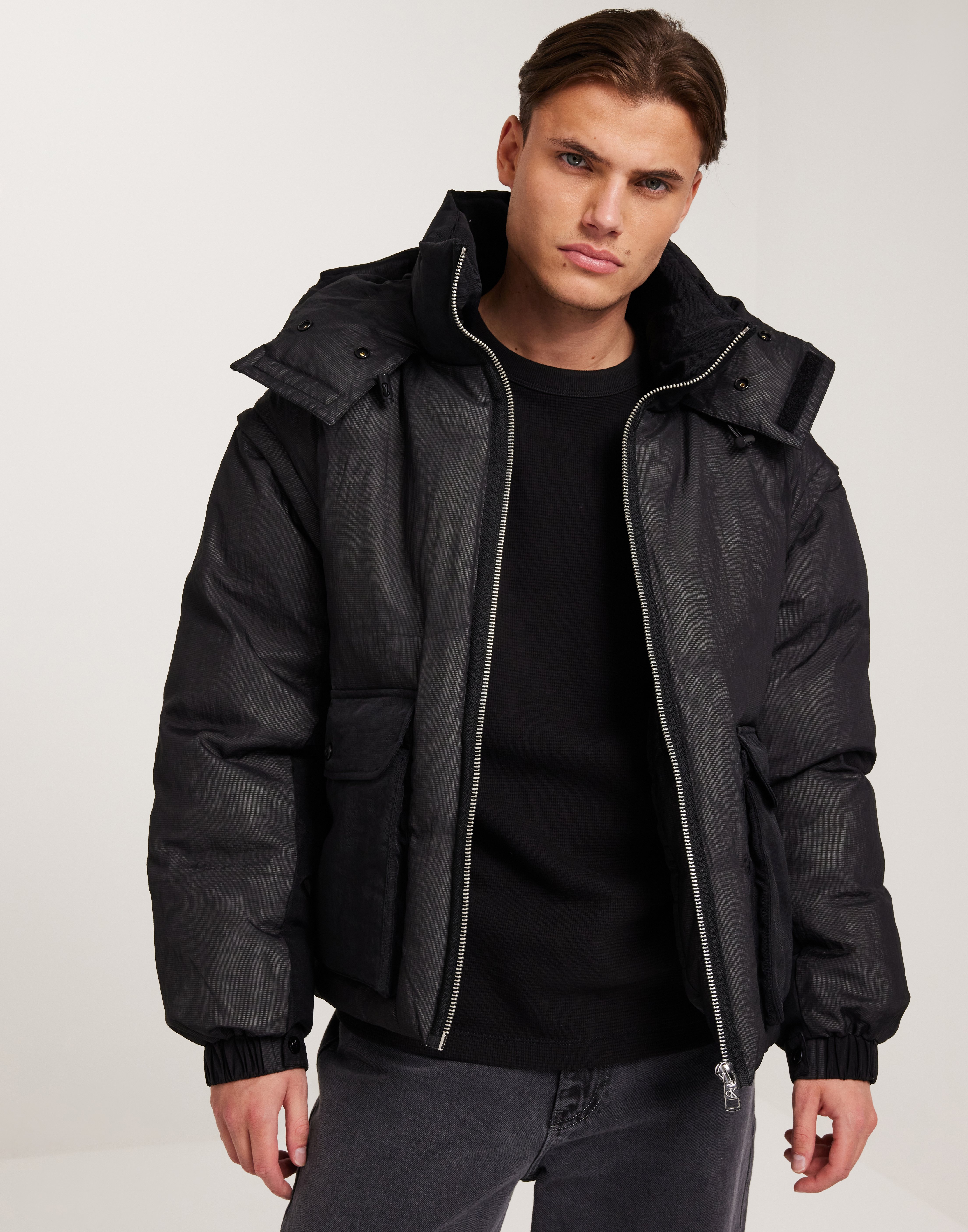 Calvin klein hooded quilted puffer coat online