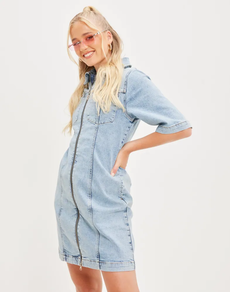 Buy Selected Femme SLFKYLA 2/4 LICE BLUE DENIM DRESS U