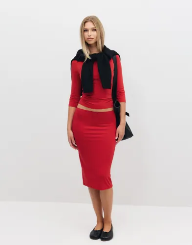 Nelly Soft Pencil Skirt midikjolar dam – bild 2