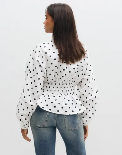 Nelly Dotted Pleat Blouse blusar dam – bild 3