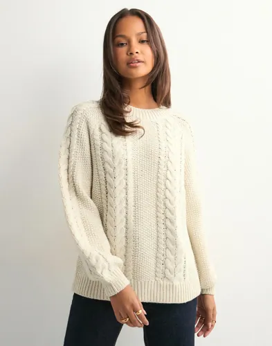 Vero Moda - Hvid - Awtoa Ls O-Neck Knit Noos