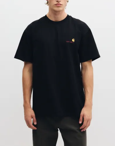 Carhartt WIP S/S American Script T-Shirt Märkes t-shirts Svart
