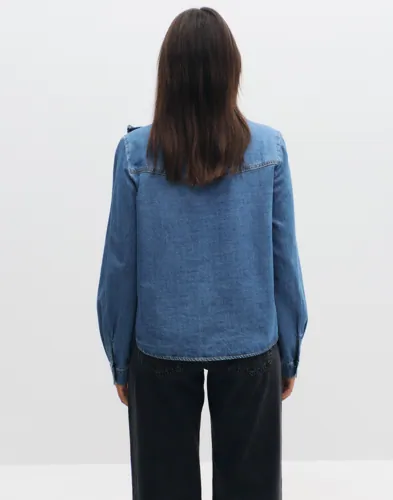 PIECES Pceva Ls Ruffle Shirt Dnm skjortor dam – bild 3