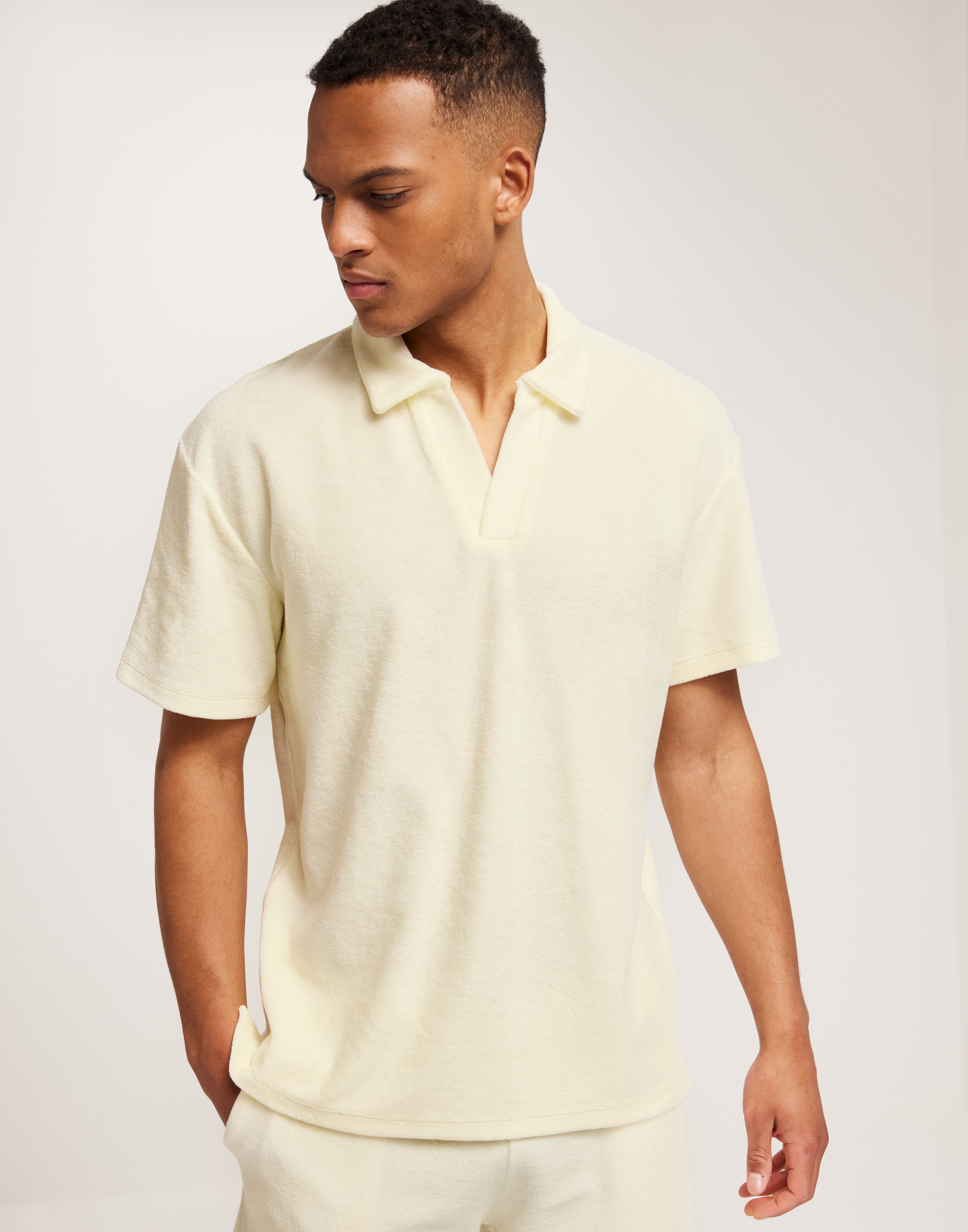 Jack & Jones Jprbla Terry Ss Split Neck Kortærmede poloer Gul