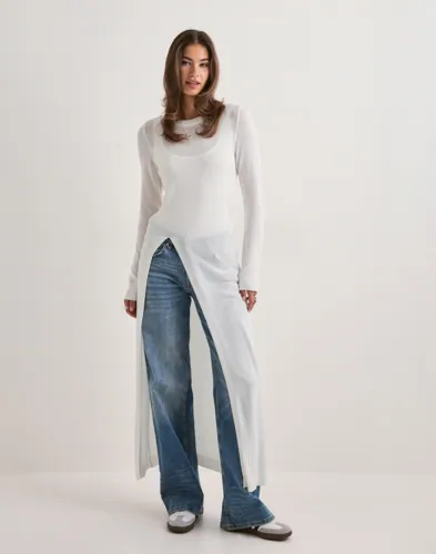 Vero Moda - Hvid - Vmbenita Ls Long Knit Pullover Exp