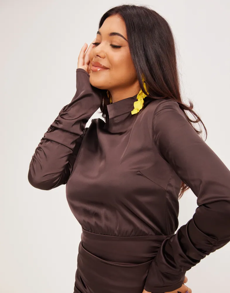 Buy Nelly Own The Night Dress - Brown | Nelly.com