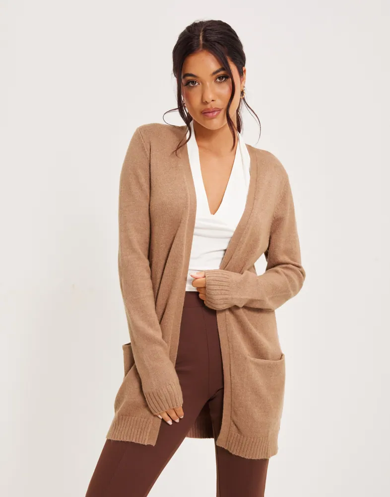 Buy Vila VIRIL OPEN L/S KNIT CARDIGAN NOOS Portabella Melange