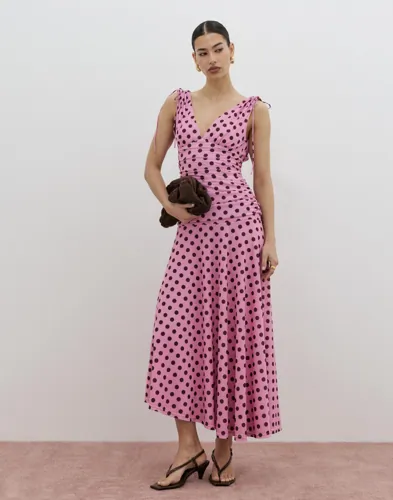 Nelly - Pink - Cute Midi Flounce Dress